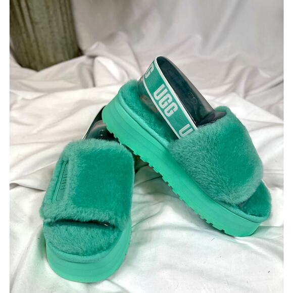 Ugg Disco Slide Platform Back Strap Boho Retro Mint Green 8 - Picture 5 of 16